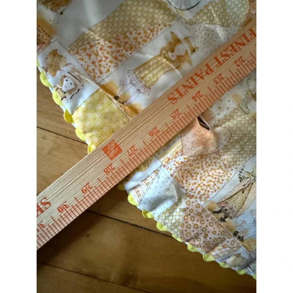 Holly Hobbie vintage handmade yellow and orange patterned changing‎ pad cover